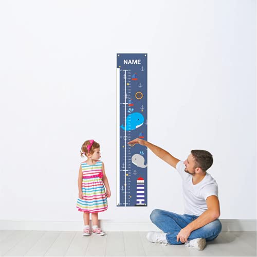 Sungwon Personalized Kids Canvas Growth Chart, Whale