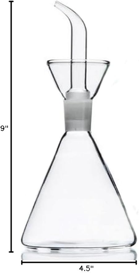 ELETON Olive Oil Dispenser Bottle Glass with No Drip Bottle Spout -Pourer Dispensing Bottles for Kitchen - Olive Glass Dispenser to Control Cooking Vegetable Oil and Vinegar(16 oz)
