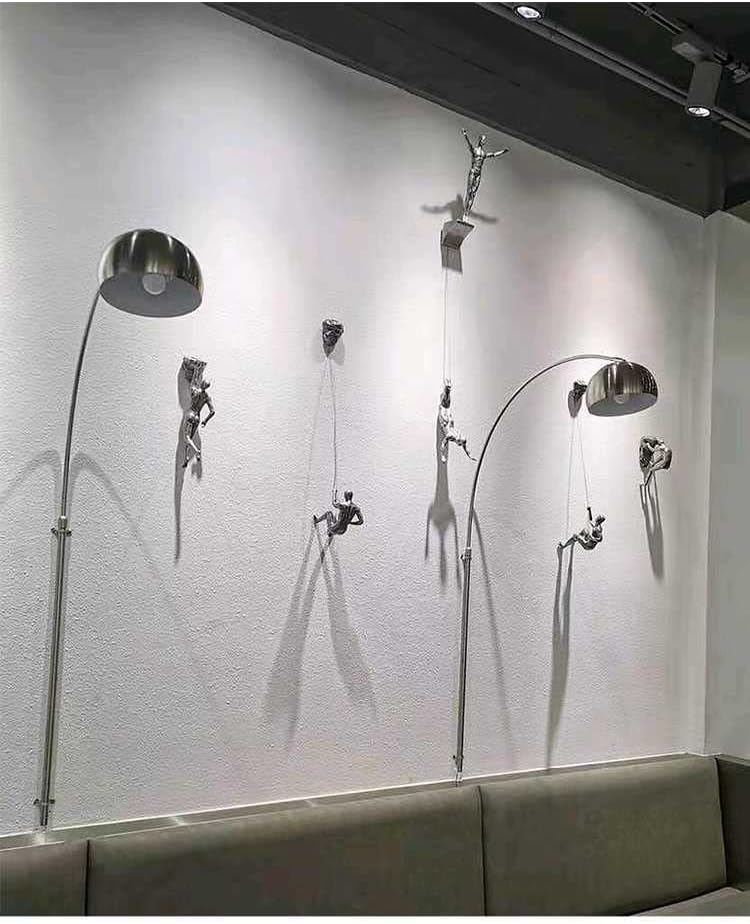 Large Set of 3 Climbing Men Wall Art Decor Sculpture,Nordic Modern Simplicity Decorative Wall Art, Climbing Man Sculptures,Home & Office Climber Gifts