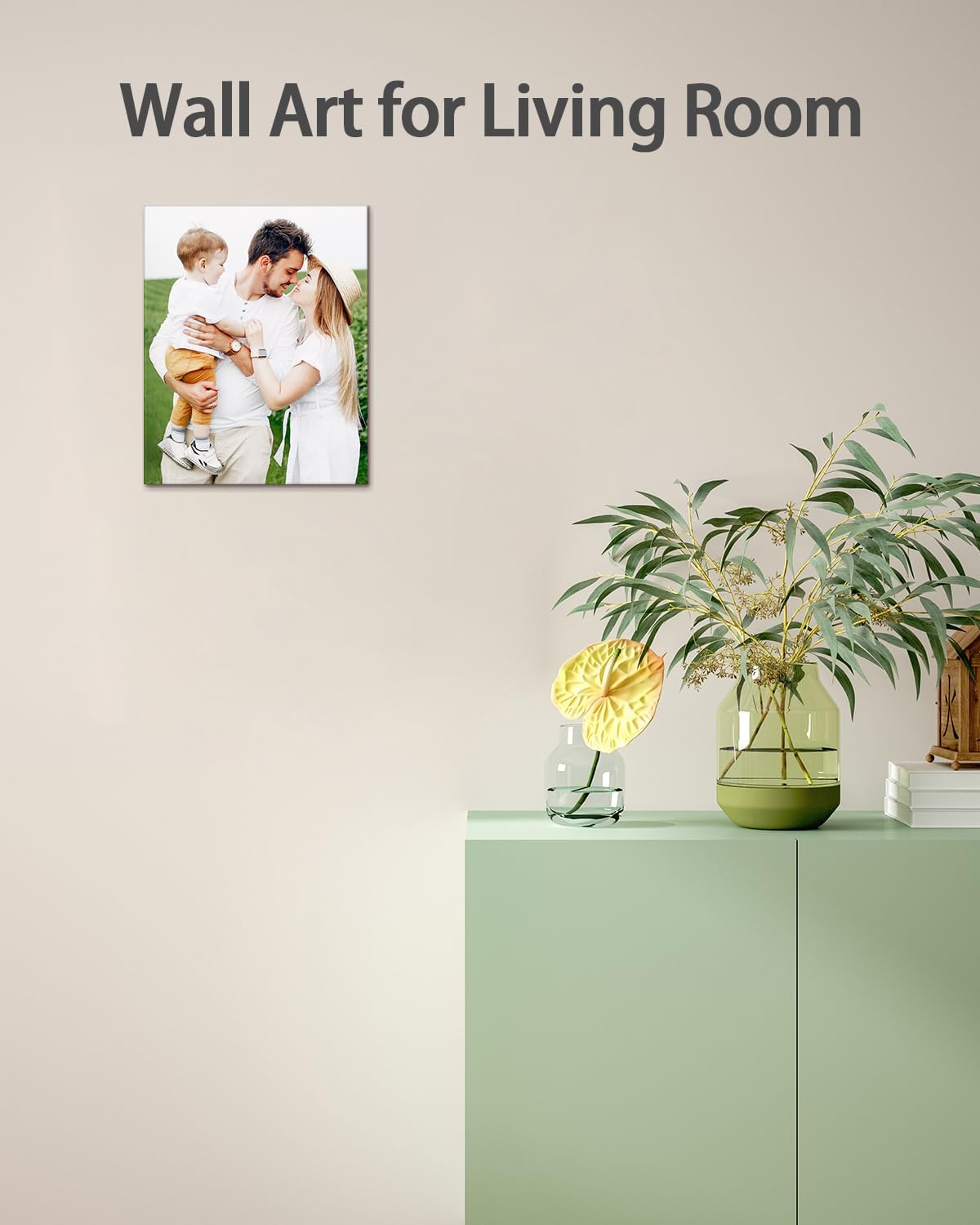 Personalized Custom Canvas Wall Art, Custom Canvas Prints with Your Photos for Living Room, Bedroom, Wedding Pet Baby Family Photo Framed Wall Art, Customized Photo Gift for Family,Friend,Lover,Pet