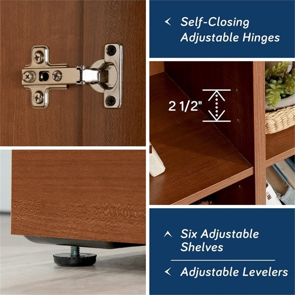 Sauder HomePlus Multi-Room Storage Cabinet with Adjustable Shelves and Door Positioning, Kitchen Laundry Bathroom Pantry Storage Cabinet, in Sienna Oak Finish