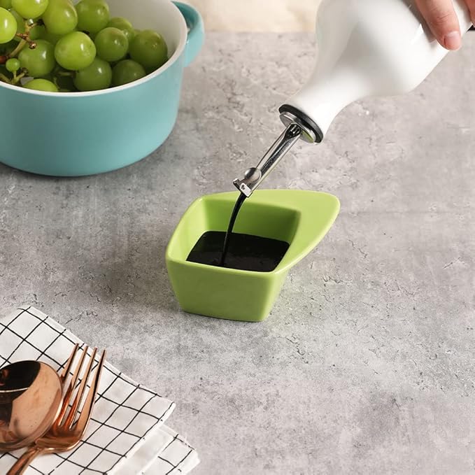 Sweejar Ceramic Olive Oil Dispenser Bottle, 20 Oz Relief Opaque Oil Cruet Protects Oil To Reduce Oxidation, Suitable for Storage Oil, Vinegar, Soy Sauce, Coffee Syrup, Liquids, Pack of 1 (White)