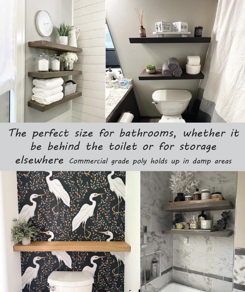 joelsantiques 36 Inch Wooden Floating Shelves for Wall - 36x6x2 in - Made of Natural Wood - Long Heavy Duty Rustic Wall Shelves for Bedroom - Perfect for Living Room, Kitchen - Black