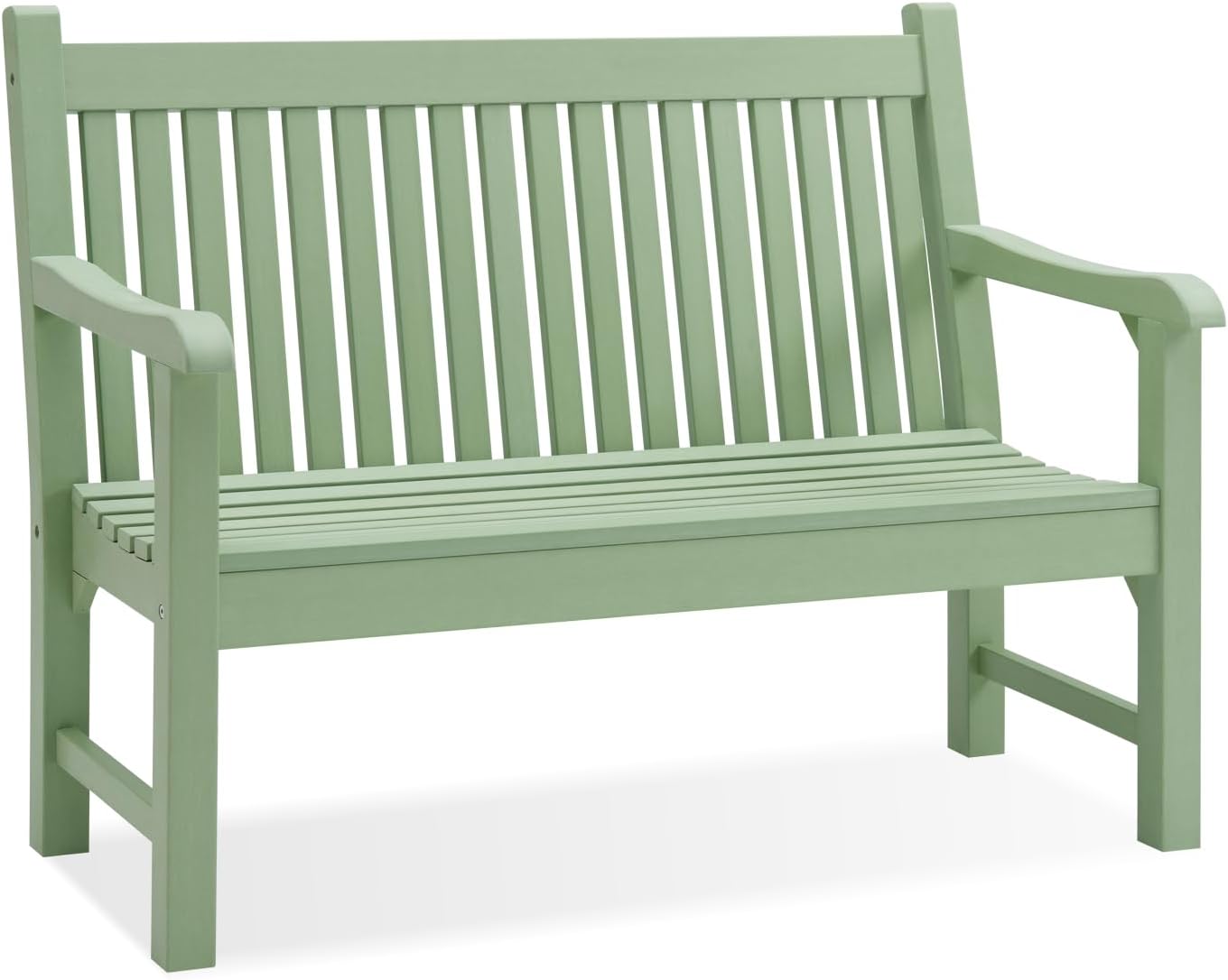 Psilvam Garden Bench, 2-Person Poly Lumber Patio Bench, All-Weather Outdoor Bench That Never Rot, Memorial Bench, Suit for Garden, Porch and Park (Green)