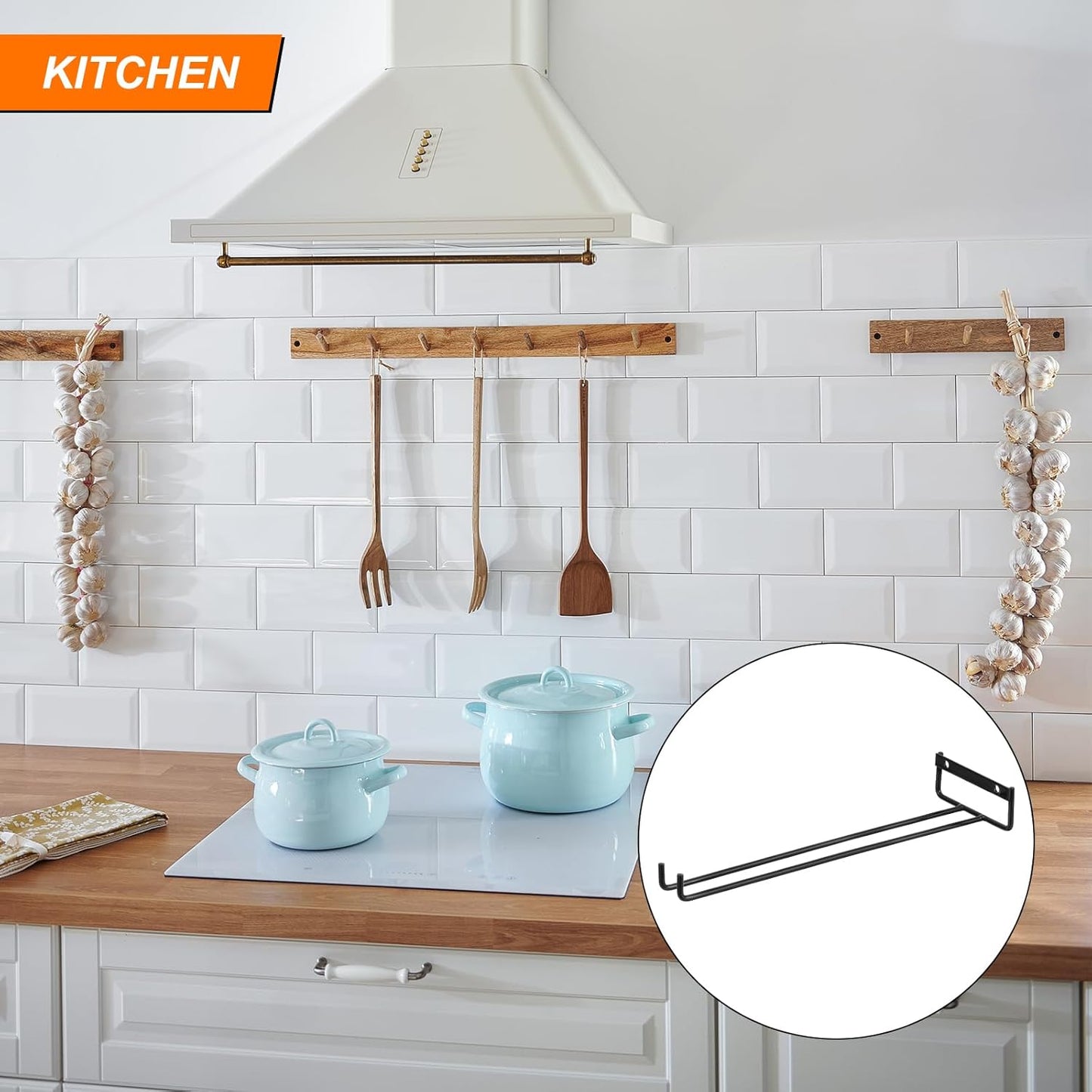 uxcell 5Pcs Wine Glass Rack, 11.81 Inch Iron Wine Glasses Rack Under Cabinet Stemware Rack - Wall Mountable Wine Glass Holder Storage Hanger for Bars Coffee Restaurants Kitchens, Black