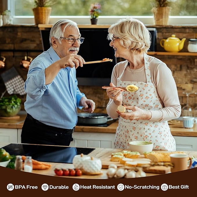 Wooden Spoons for Cooking,Wooden Cooking Utensil Set,10-Piece Wooden Kitchen Utensil Set with Wooden Spoons(A10)