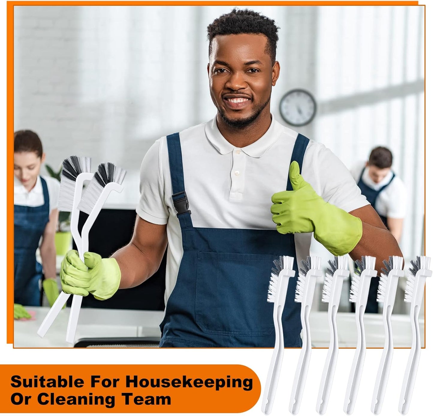 Rtteri 48 Pcs Kitchen Scrub Brush Bulk Plastic Sink Bathroom Cleaning Edge Corner Brush for Household Bottle Dish Tile Lines Window Track Crevice with Stiff Bristle