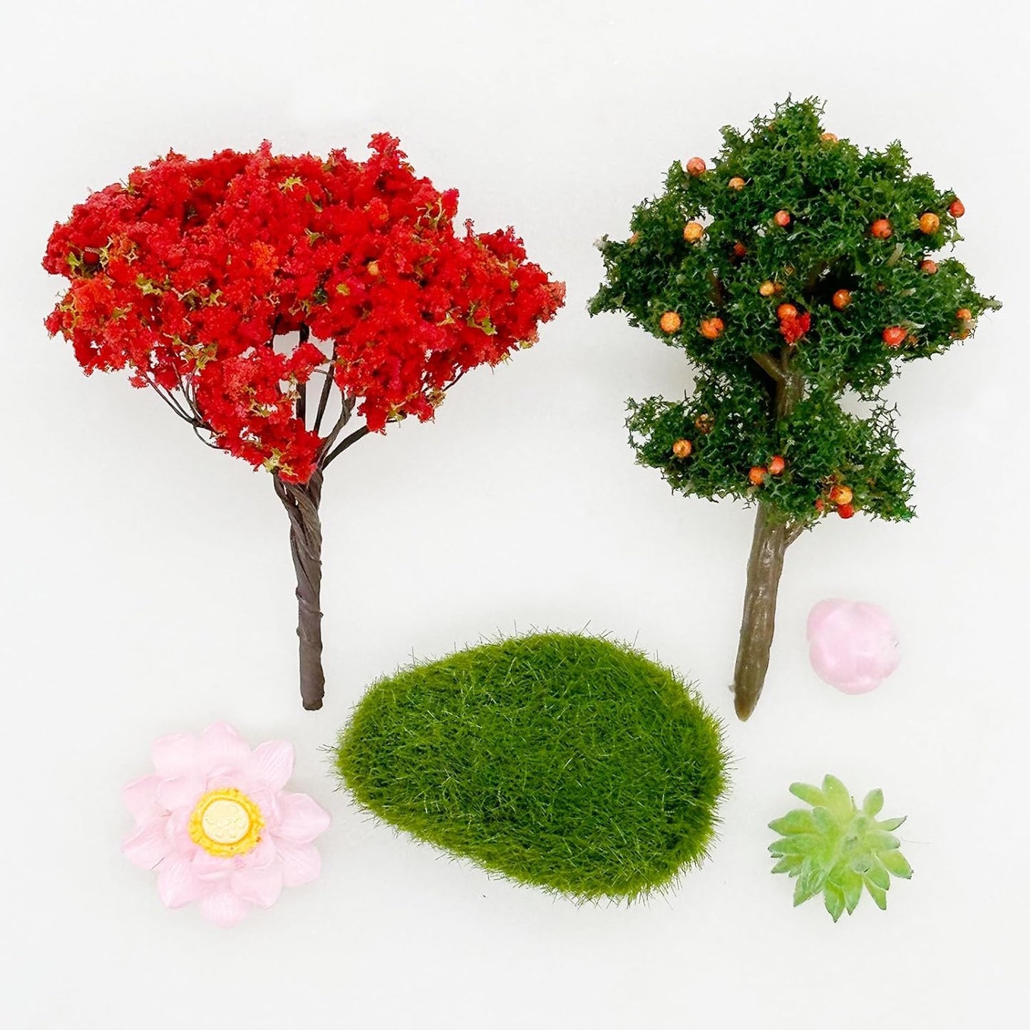 Cayway Mini Zen Sand Garden Kit - Patio Sandbox Decorations Zen Decor With White Sand, Model Trees, Mini Fences, Chairs for Home Office Desktop Decor