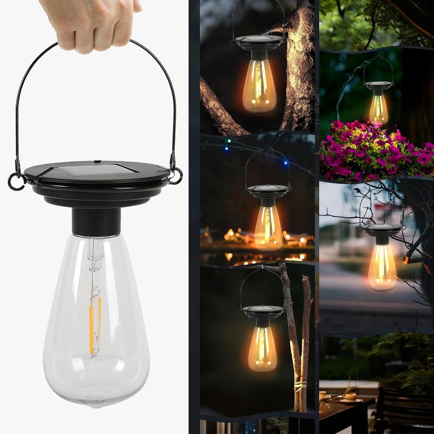 Replacement Solar Light Parts-Solar Lanterns Outdoor Waterproof Two Sizes for Versatile Switching 2 Pack They Can Serve As Accessories Or Stand Alone As Lanterns