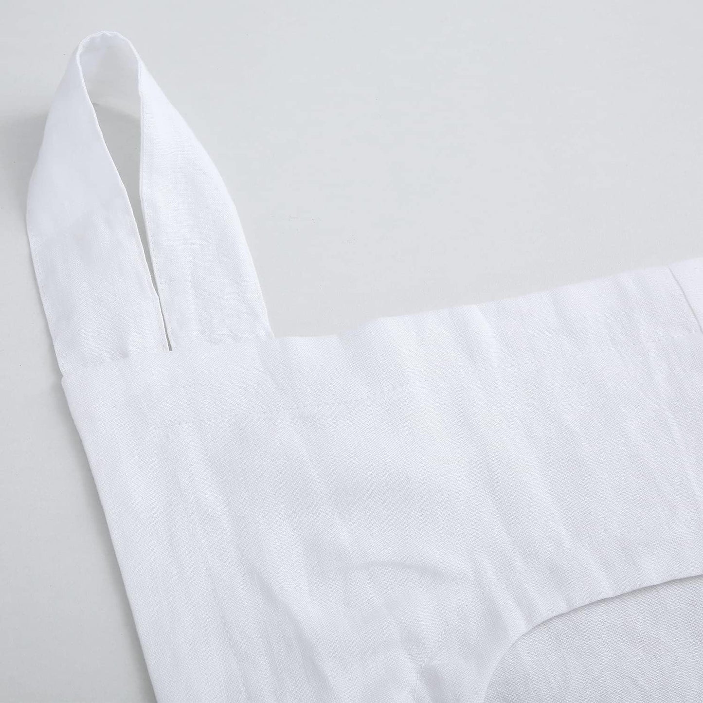 Amazhiyu 100% Linen Door Hanging Laundry Hamper Bag, 19x27 Inches (White)