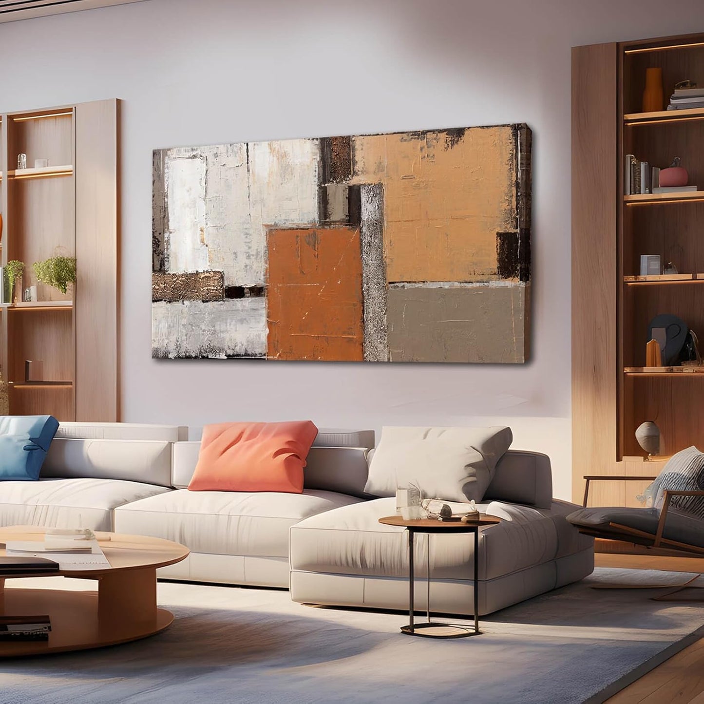 Colorful Wall Art Orange Wall Decor Abstract Wall Decorations for Living Room Graffiti Wall Posters Artwork 24"x48"