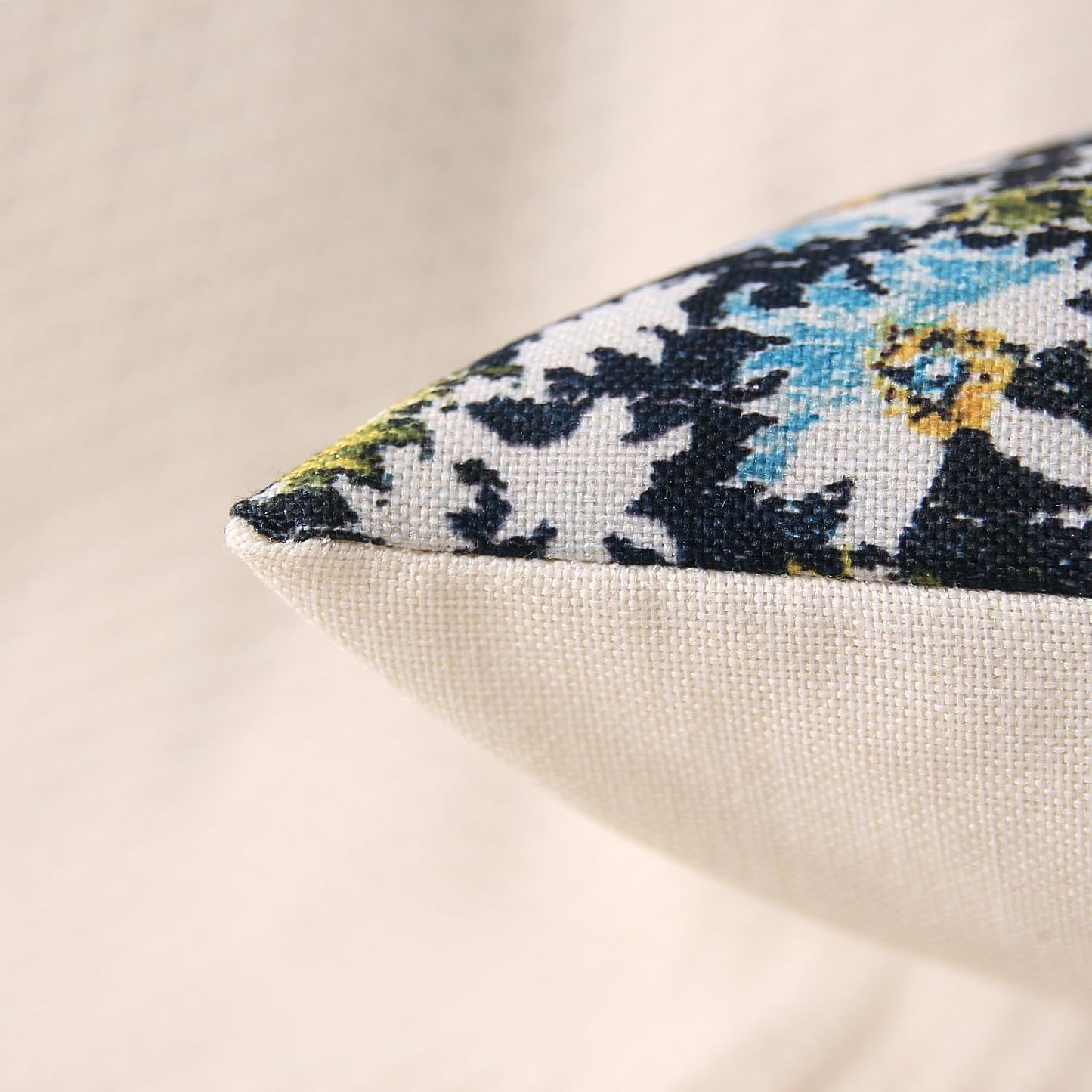 Outdoor Waterproof Pillow Covers - 18 x 18 Inch Set of 2 Bohemian Vintage Carpet Pattern Pillow Covers in Green and Blue Ethnic Design for Decorative Farmhouse, Couch, Garden, Balcony