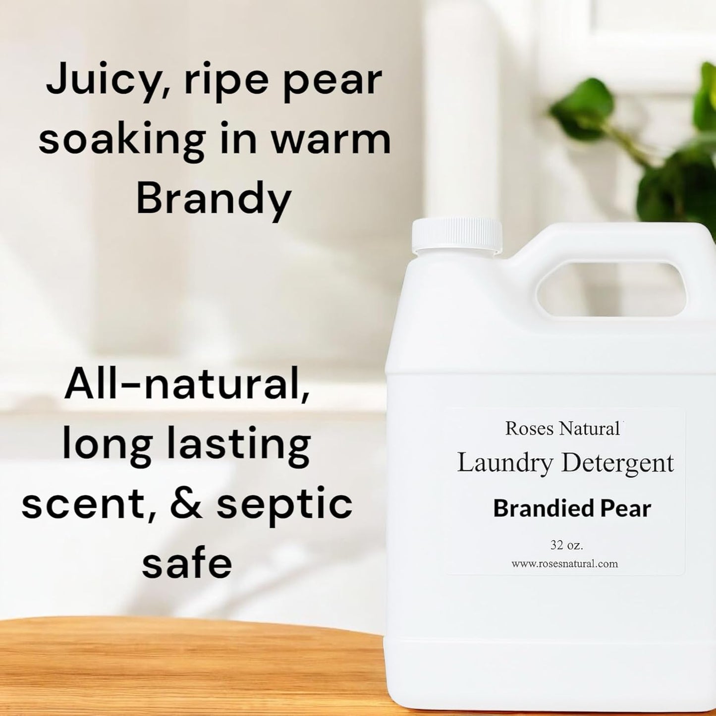 Plant-Based Liquid Laundry Detergent, 32 Fl Oz, Multiple Scents, HE Compatible (Brandied Pear)