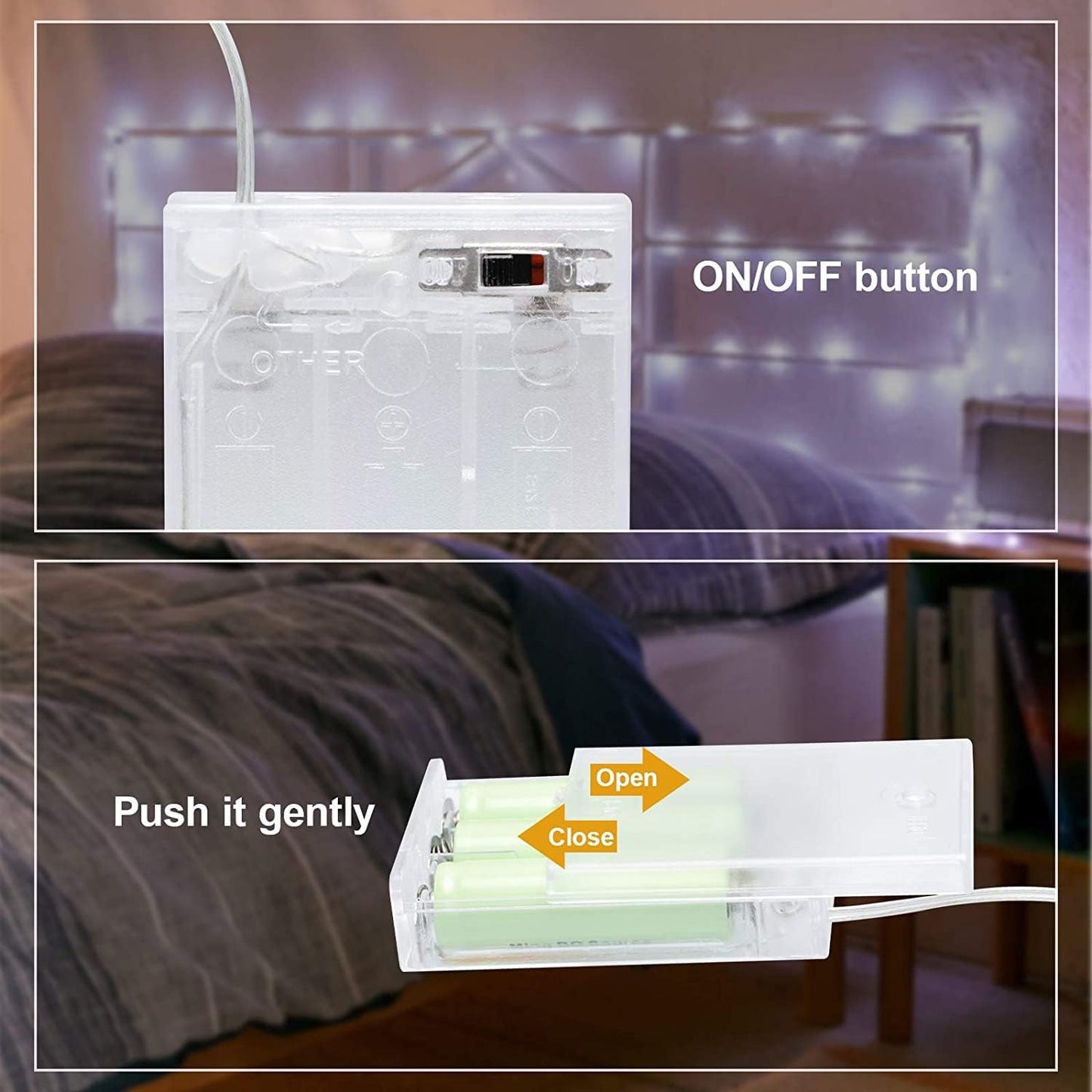 ANJAYLIA Fairy Lights, 10ft 30 LED Mini String Lights Firefly Starry Lights for Wedding, Bedroom, Party, Christmas, White 2 Pack