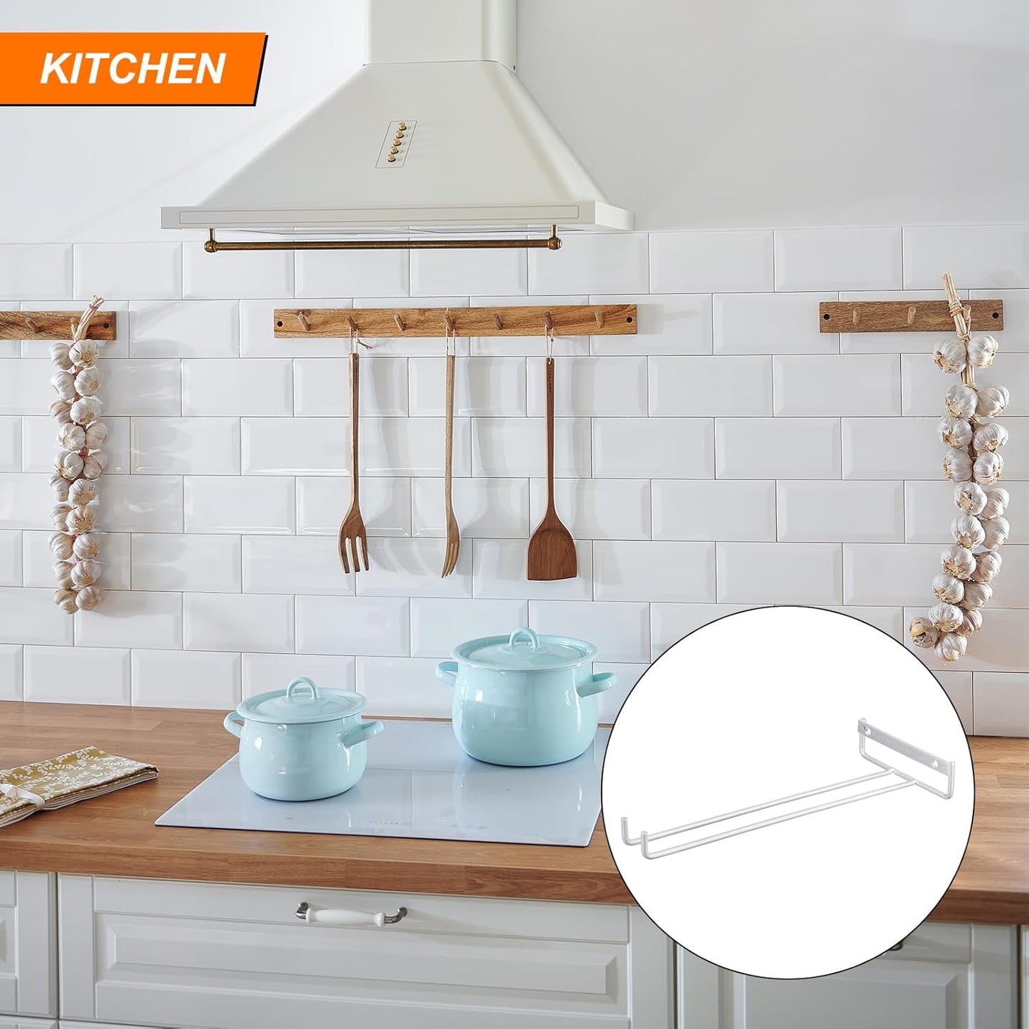 uxcell 5Pcs Wine Glass Rack, 10.43 Inch Iron Wine Glasses Rack Under Cabinet Stemware Rack - Wall Mountable Wine Glass Holder Storage Hanger for Bars Coffee Restaurants Kitchens, Silver