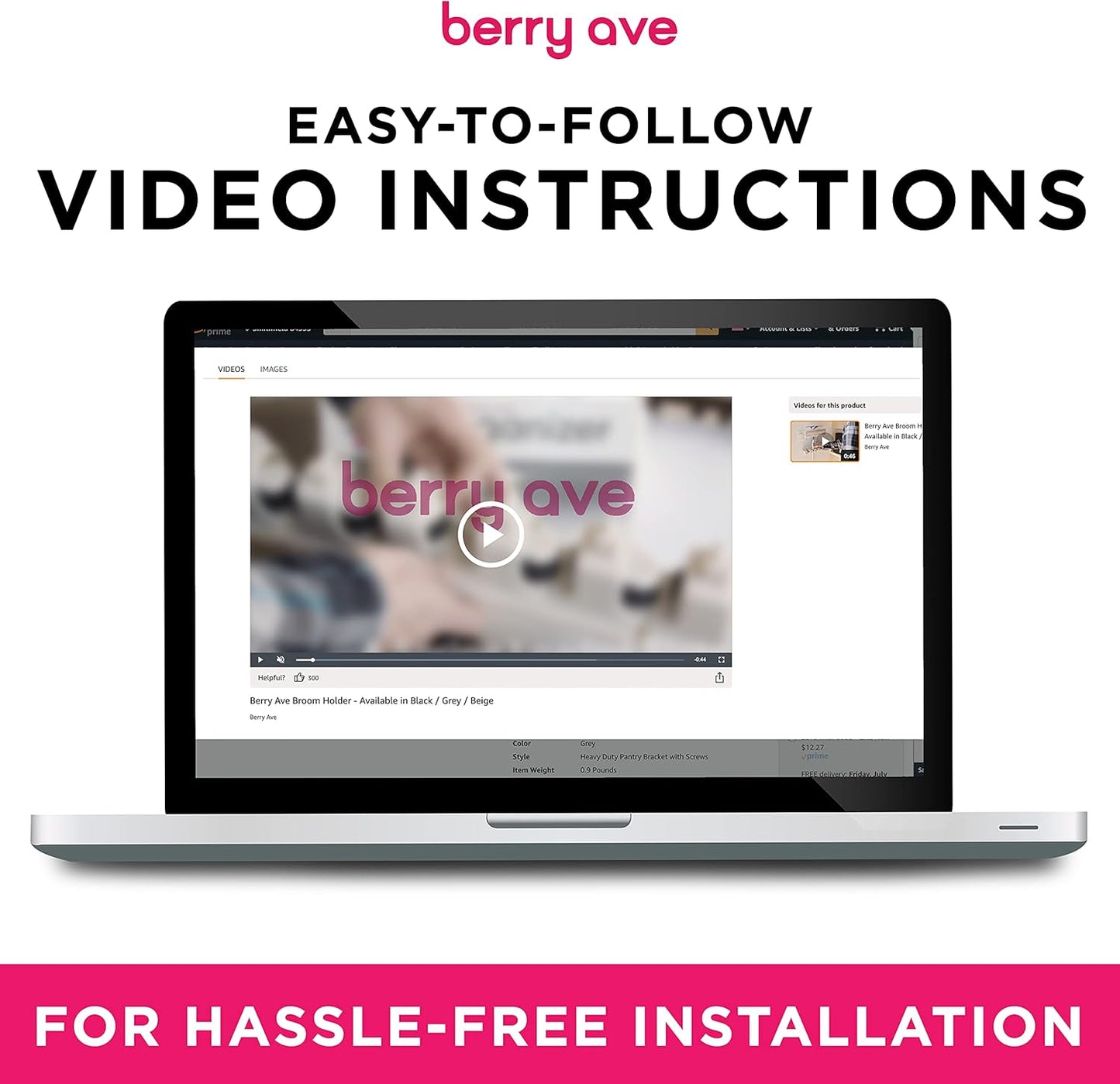 Broom Holder Wall Mount and Garden Tool Organizer, Closet Storage, Kitchen Rack, Home Organization and Garage Organizer for Rake or Mop Handles Up to 1.25-Inches, Hanger Plus 6 Hooks (BEIGE, 1 PACK)