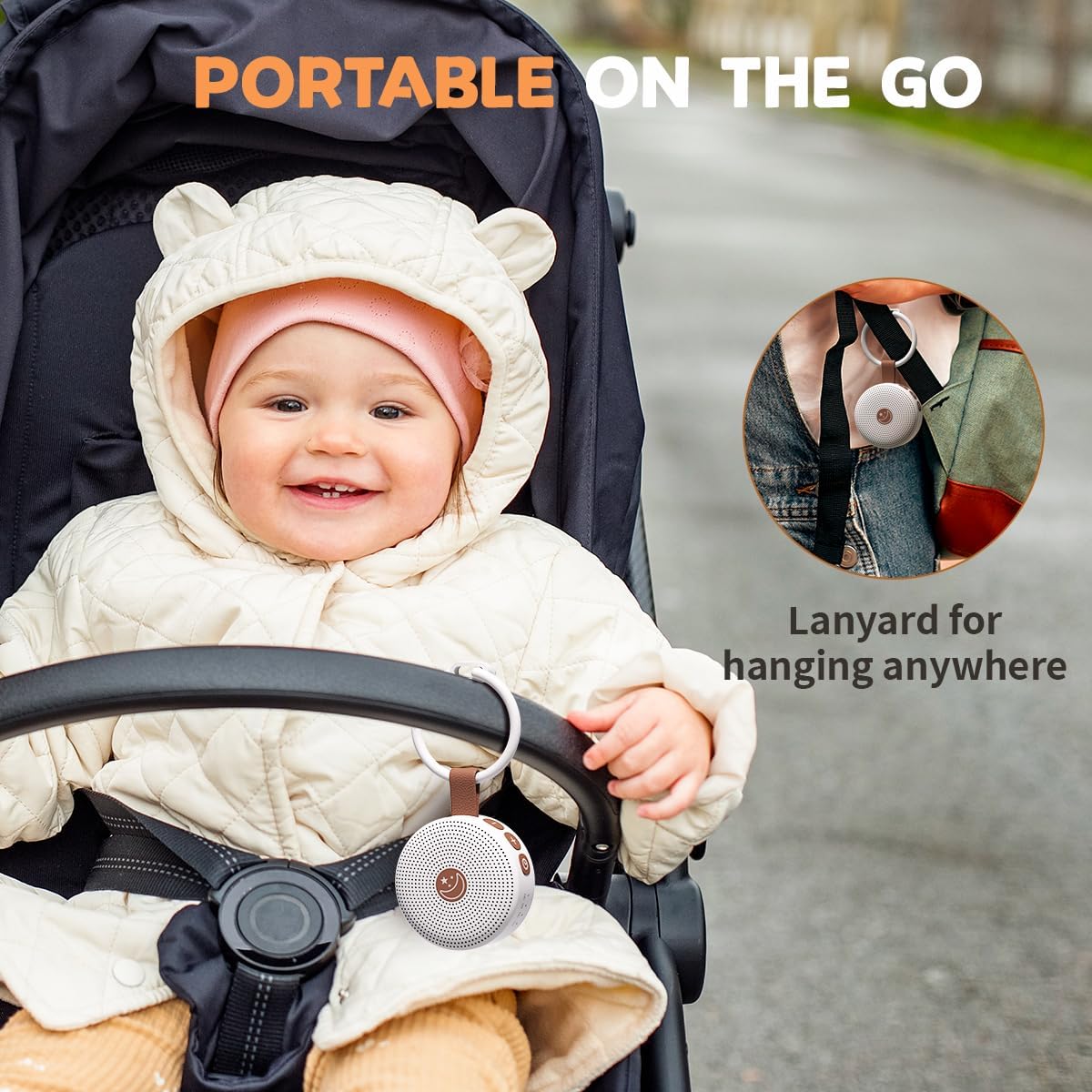 Sound Machine Mini Portable Baby White Noise Machine with 30 Soothing Sounds for Kids Adults Auto-Off Timer 32 Volume Levels Rechargeable Brown Noise Sleep Machine for Home Office Privacy and Travel