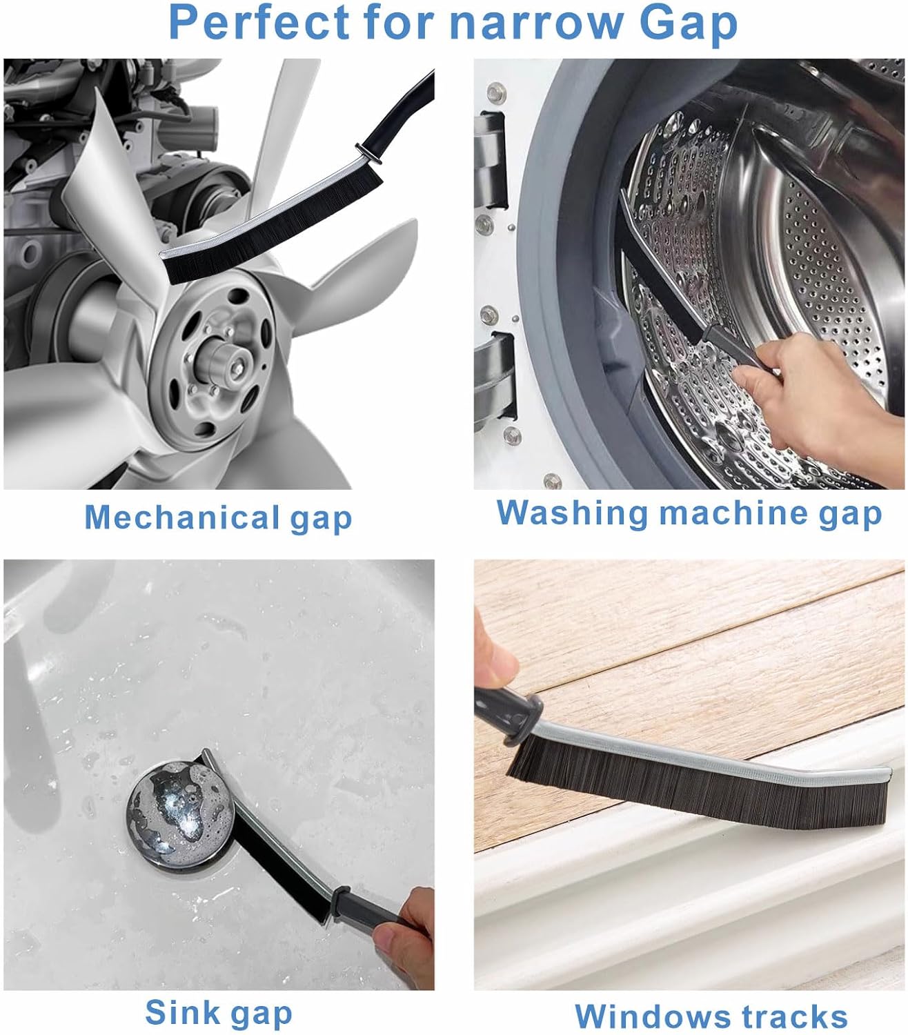 2 PCs Hard-bristled Crevice Cleaning Brush, Gap Cleaning Brush, Grout Brush for Kitchen, Bathroom, Bathtubs