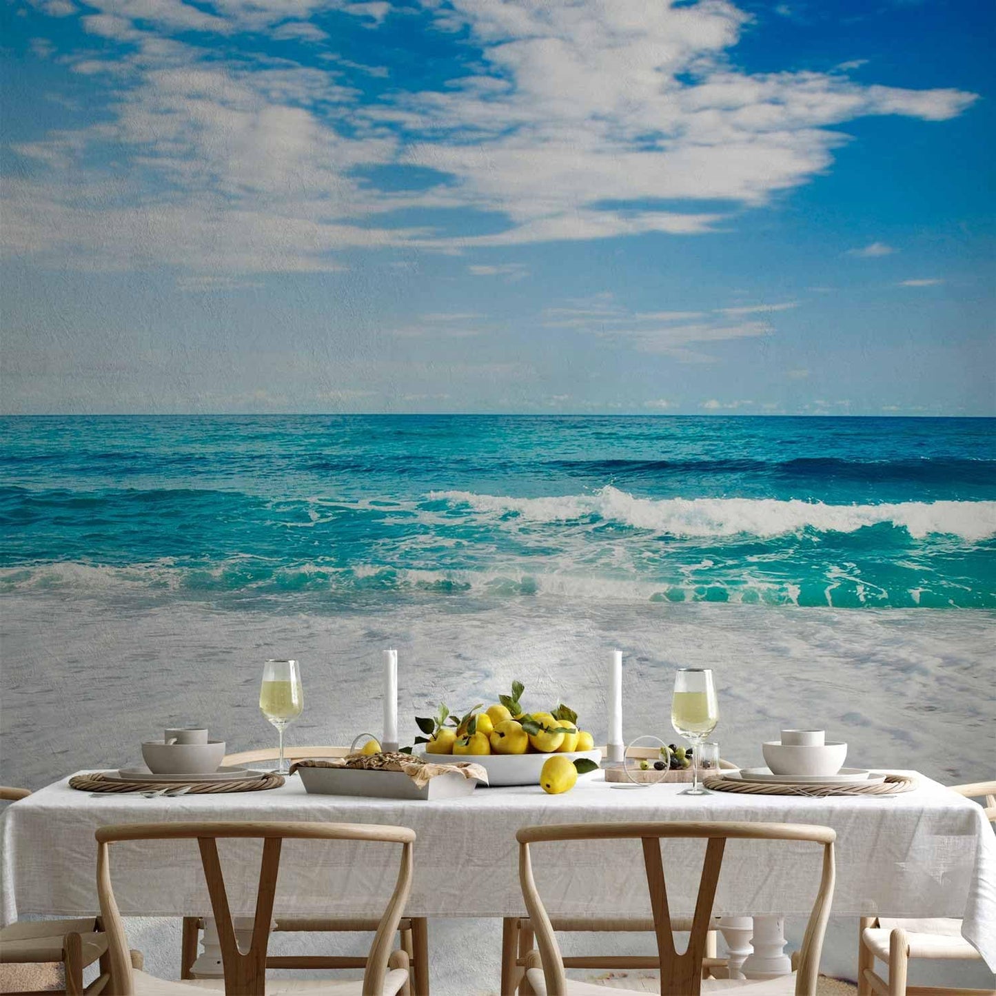 artgeist Wall Mural Beach 216x98 in - XXL Non-Woven Corner Wallpaper Fleece Angle Wall Decor Photo Print Picture Image Design Modern Nature Sea Landscape c-B-0035-a-b