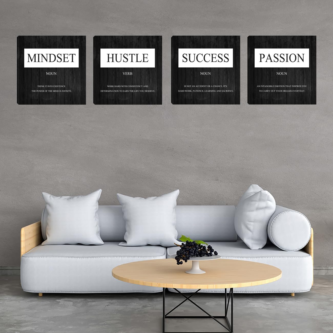 Motivational Wall Decor, Inspirational Quotes Canvas Wall Art Mindset Print Pictures for Office Wall Decor, Poster Framed Artwork for Women Men Home Bedroom Living Room Decor Decoration 12”X12”X4