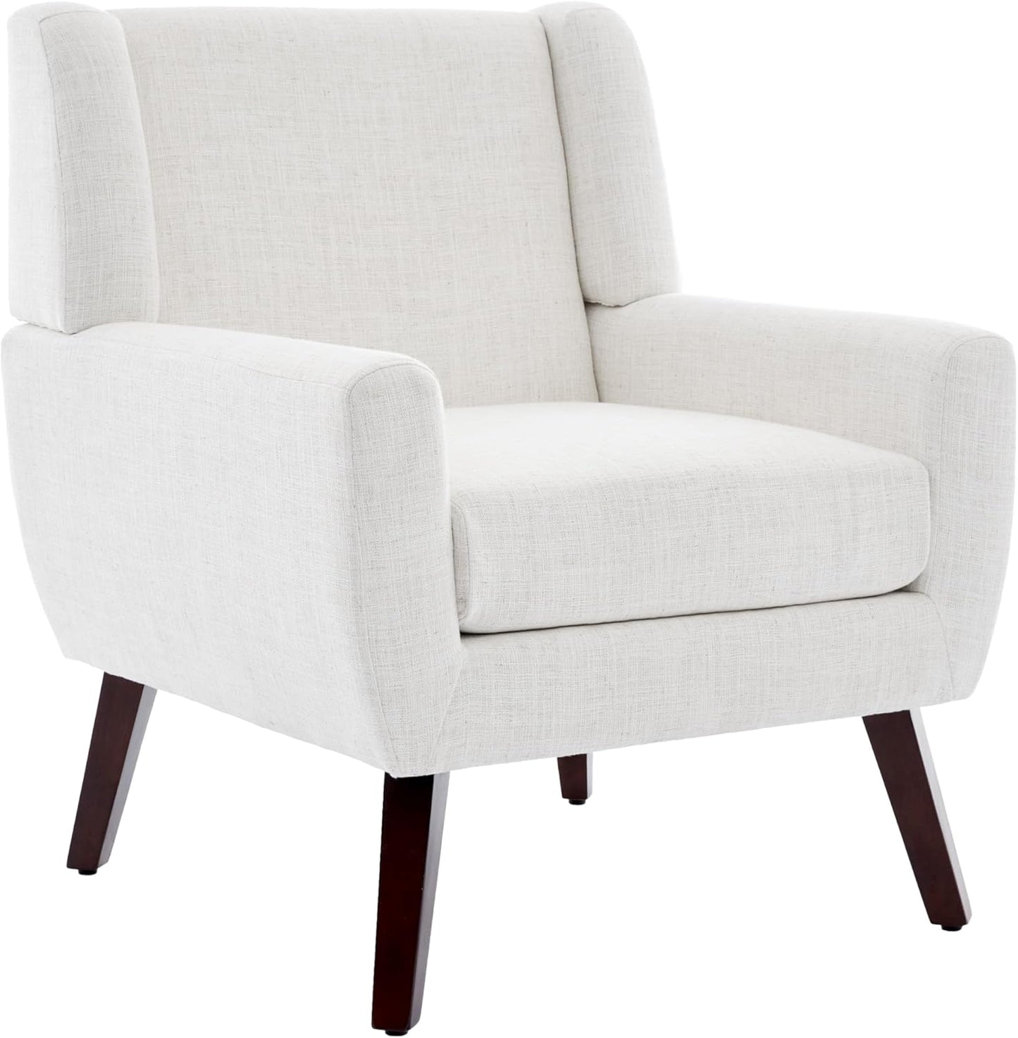 UIXE Accent Chairs Set of 2, Fabric Upholstered Armchair for Living Room, Comfy Arm Chair Single Sofa Bedroom Side Reading Seat - Flax Beige