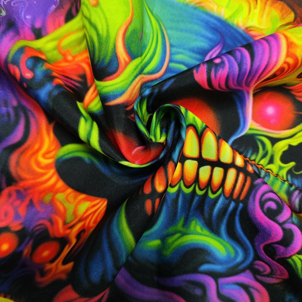 Xiaoput Skull Blacklight Wall Art, UV Reactive Skeleton Tapestry for Bedroom, Living Room, Dorm Decor 70x60IN