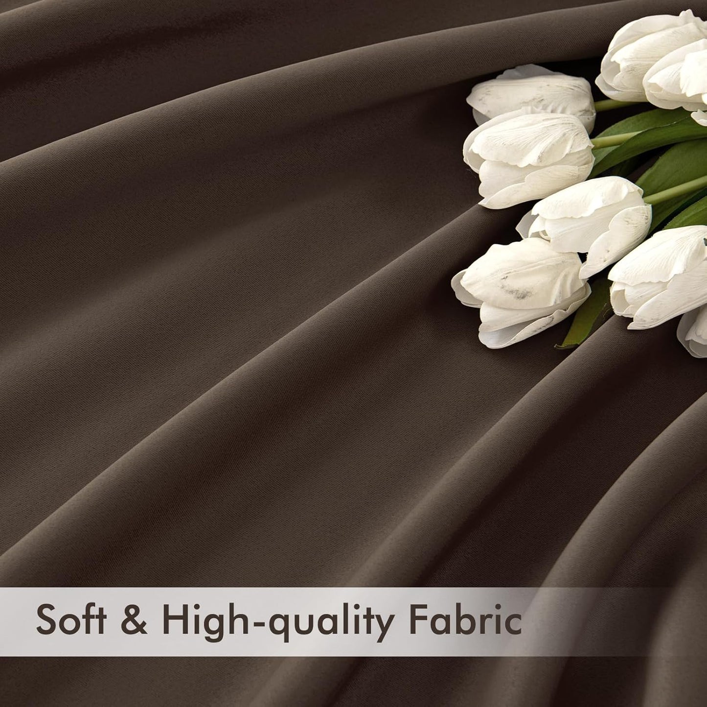 MIULEE Chocolate Brown Back Tab Blackout Curtains 102 Inch Long 2 Panels Set for Bedroom, Rod Pocket/Pinch Pleated Thermal Insulated Living Room Darkening Light Blocking Floor to Ceiling Drapes