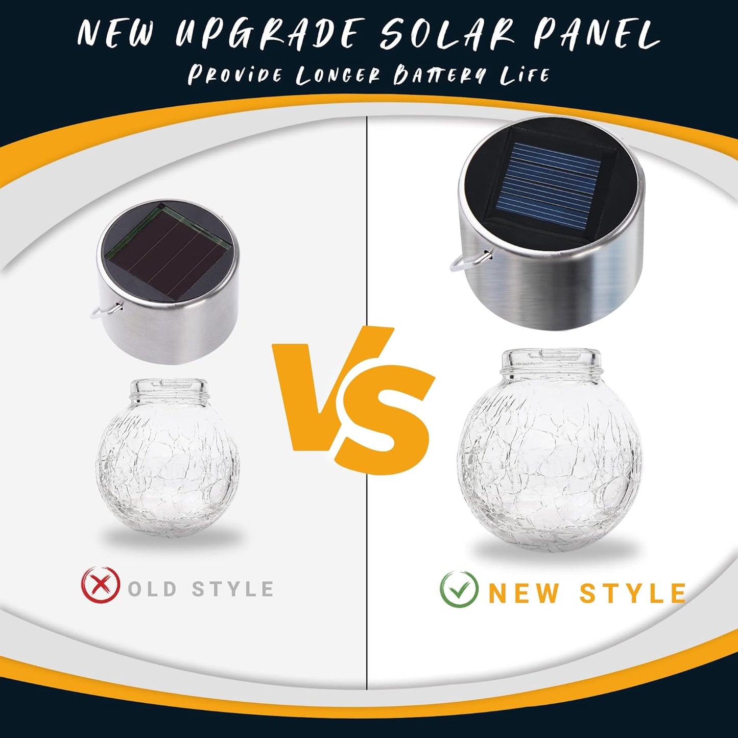 GIGALUMI 24 Pack Solar Outdoor Lights, Solar Hanging Lights for Christmas Decoration-Cracked Glass Solar Lights Outdoor Waterproof for Garden, Yard, Fence, Tree(Warm White)