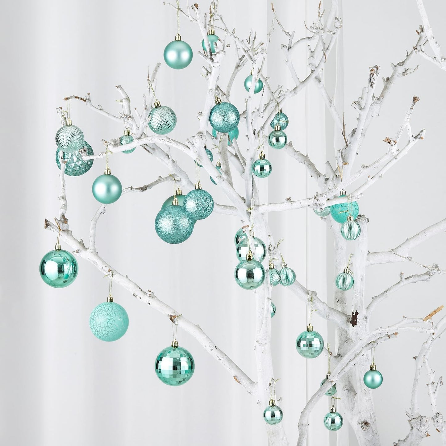 LANGXUN 36pcs Peacock Christmas Tree Decorations Balls, Bolas De Navidad, 2025 Christmas Decor, Indoor Outdoor Shatterproof Christmas Ornaments, Xmars Party Wedding Suppiles