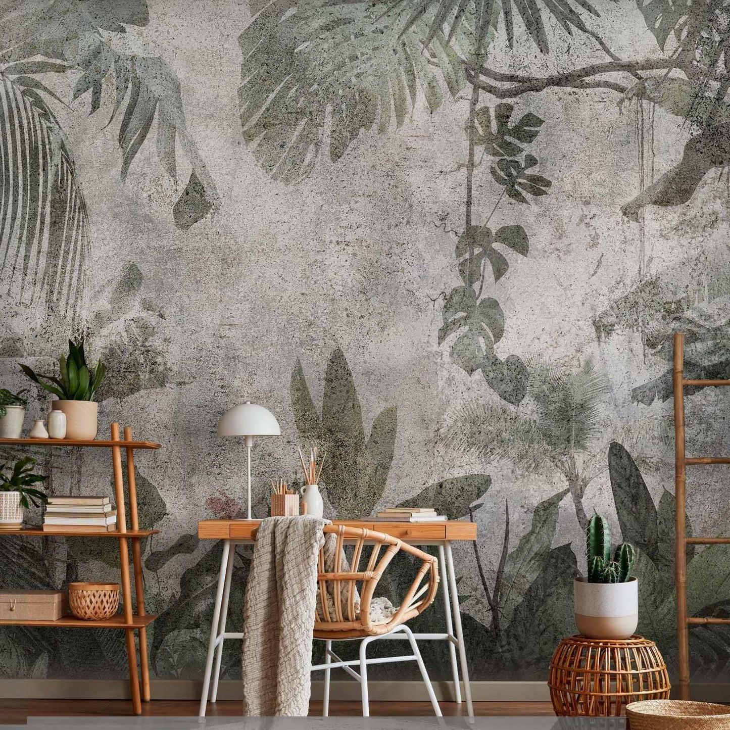 artgeist Wall Mural Tropical Leaves 135x101 in - XXL Peel and Stick Self-Adhesive Wallpaper Removable Large Sticker Foil Wall Decor Print Picture Image Design Jungle Nature Monstera b-C-0821-a-a