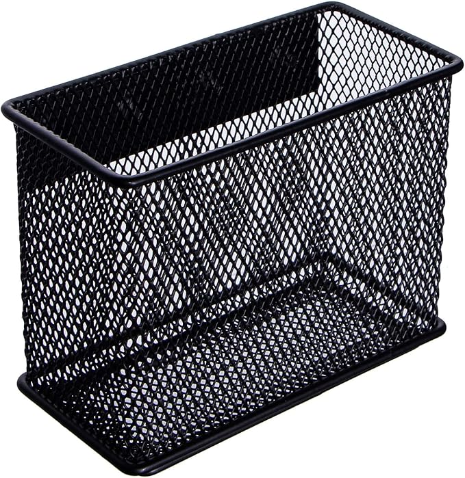 dedoot Minimalist Black Magnetic Pen Holder, 4.7x2.3x3.7inch Strong Mesh Magnetic Holder for Whiteboard Marker, Refrigerator, Locker