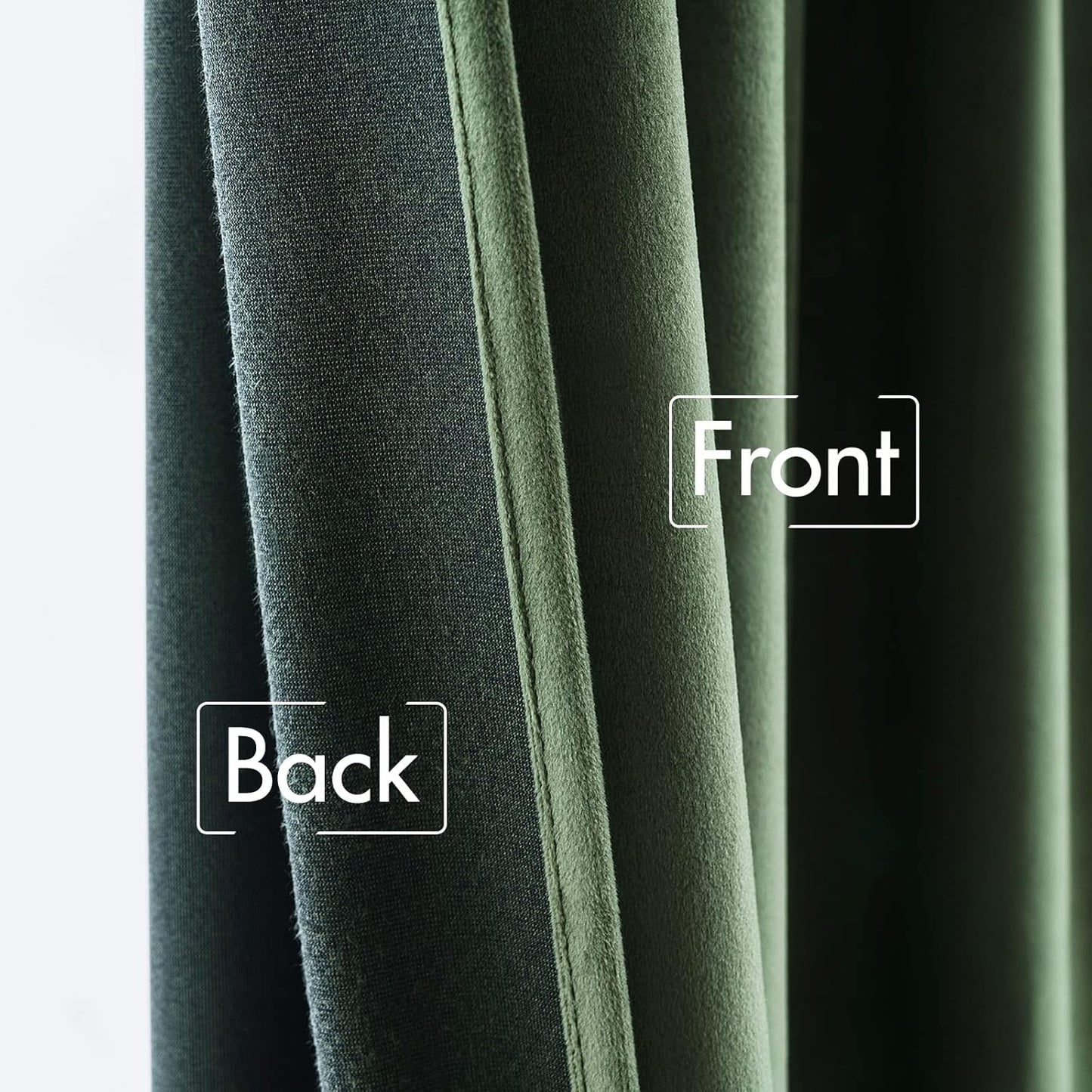MIULEE Olive Green Velvet Curtains 120 inches 2 Panels - Pinch Pleated Luxury Room Darkening Curtains for Bedroom Living Room Thermal Insulated Super Soft Window Drapes Rod Pocket, W52 x L120 inch