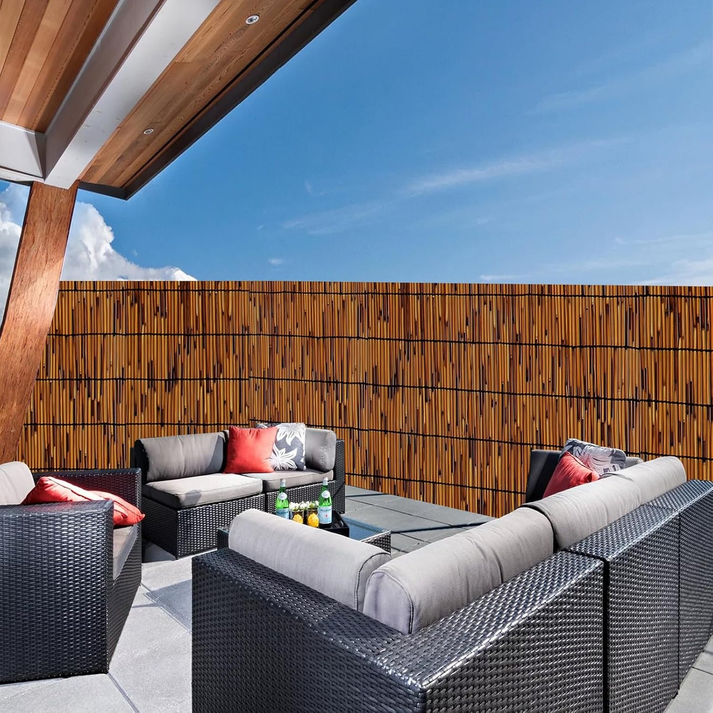 Natural Reed Fencing 6FT X 13FT Reed Fence 6FT High Balcony Reed Fence Privacy Reed Screen for Outdoor Backyard Patio(Brown)