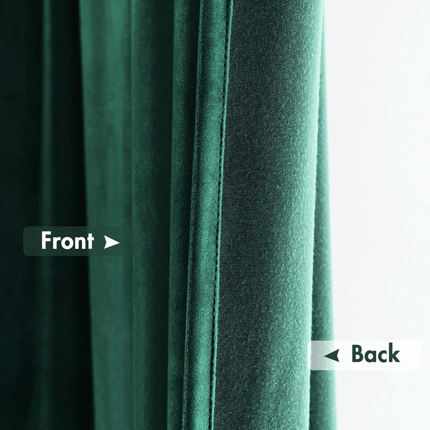 MIULEE Dark Green Velvet Curtains Thermal Insulated Blackout Curtain Christmas Emerald Green Drapes for Bedroom Living Room Darkening 108 Inches Long Curtains Panels Rod Pocket Set of 2