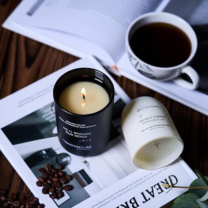 M&SENSE Natural Soy Candle| Espresso Love | 8.82 oz, 50H Burn | Minimalist Scented Candle for Relaxation, Gifting, Home Décor | for Bedroom, Office, Party Medium