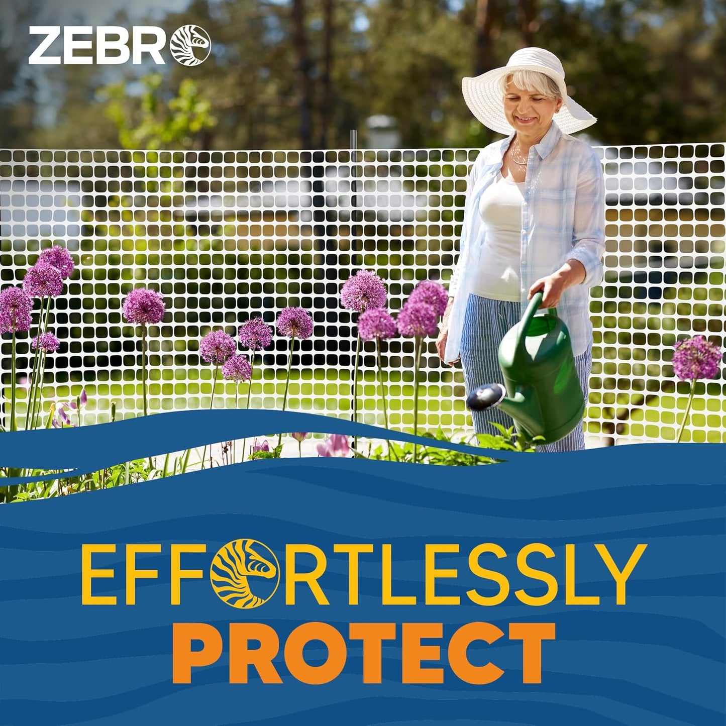 ZEBRO 4' x 100' White Plastic Garden Fence Roll – Standard Duty Safety Netting for Snow, Poultry, Deer, Dogs – Reusable Outdoor Barrier for Yard, Landscaping, Animal Protection