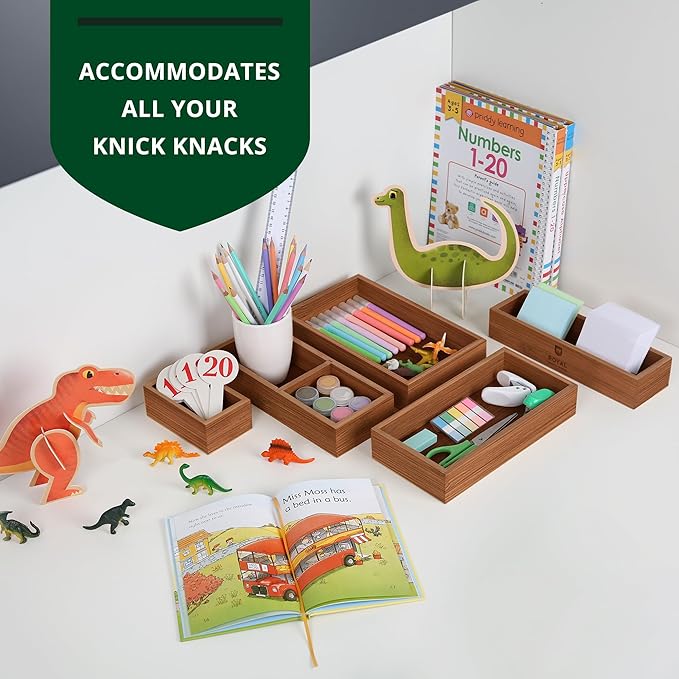 ROYAL CRAFT WOOD Premium Carbonized Bamboo Sticky Note Holder – Elegant & Durable Post-It Note Dispenser for Office Desk Organization