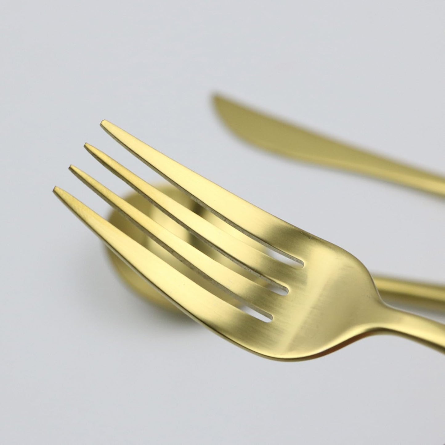 5-Pieces Luxury Gold 18/10 Stainless Steel Flatware Set, Matte Finish, Service for 1