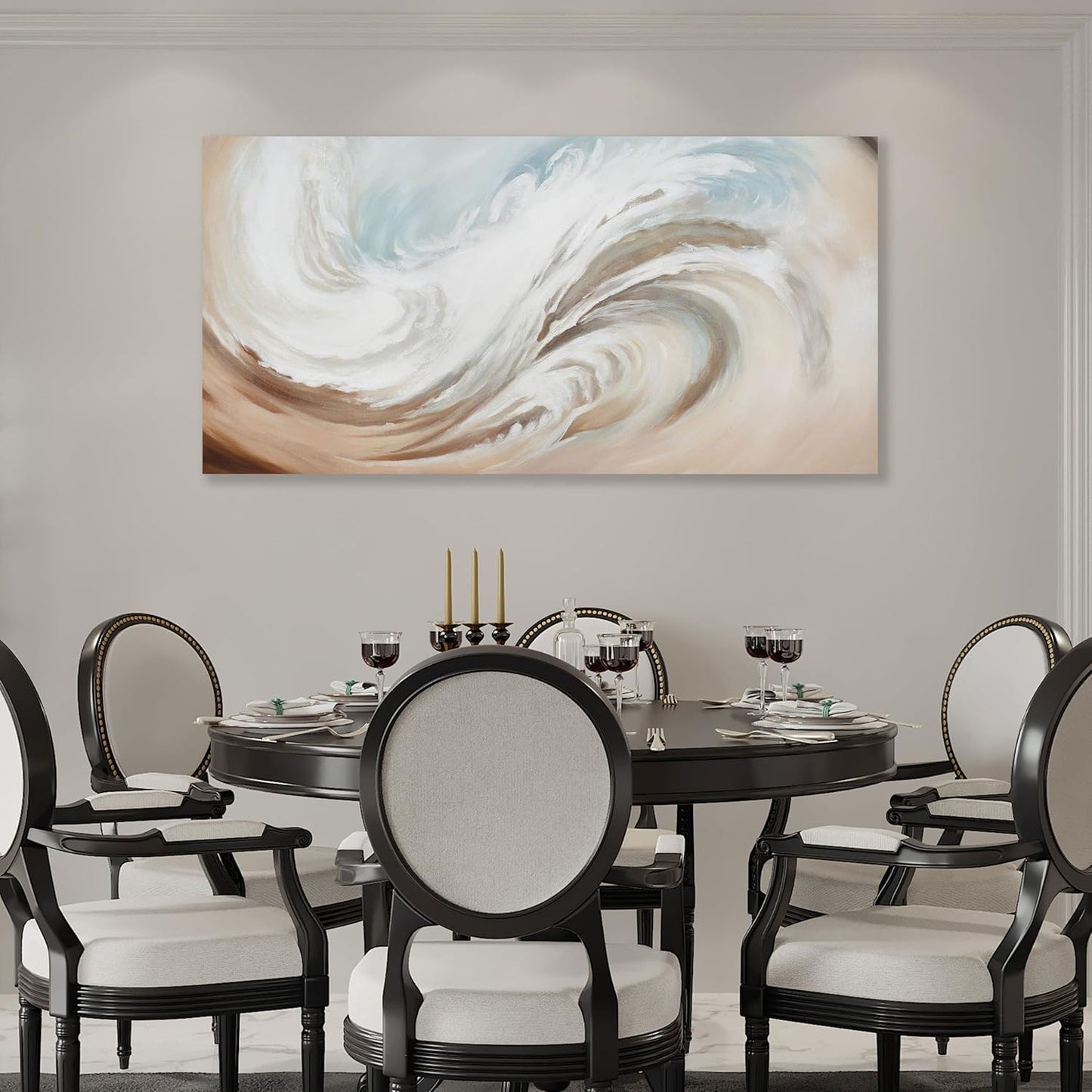 Abstract Wall Art Canvas Wall Paintings Modern Beige Wall Decor Aesthetic Room Decor Wall Art Framed Artwork for Living Room Bedroom Dining Room Home Office Decor 20"x40"