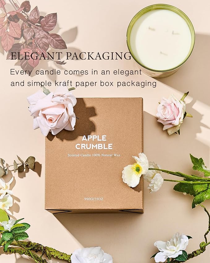 M&SENSE Sunset Mandarin Scented 35oz 150H Burn Time, 3-Wick Natural Aromatherapy Candle Highly Scented Long Lasting, Home Fragrance Housewarming Gifts New Home Gift Ideas