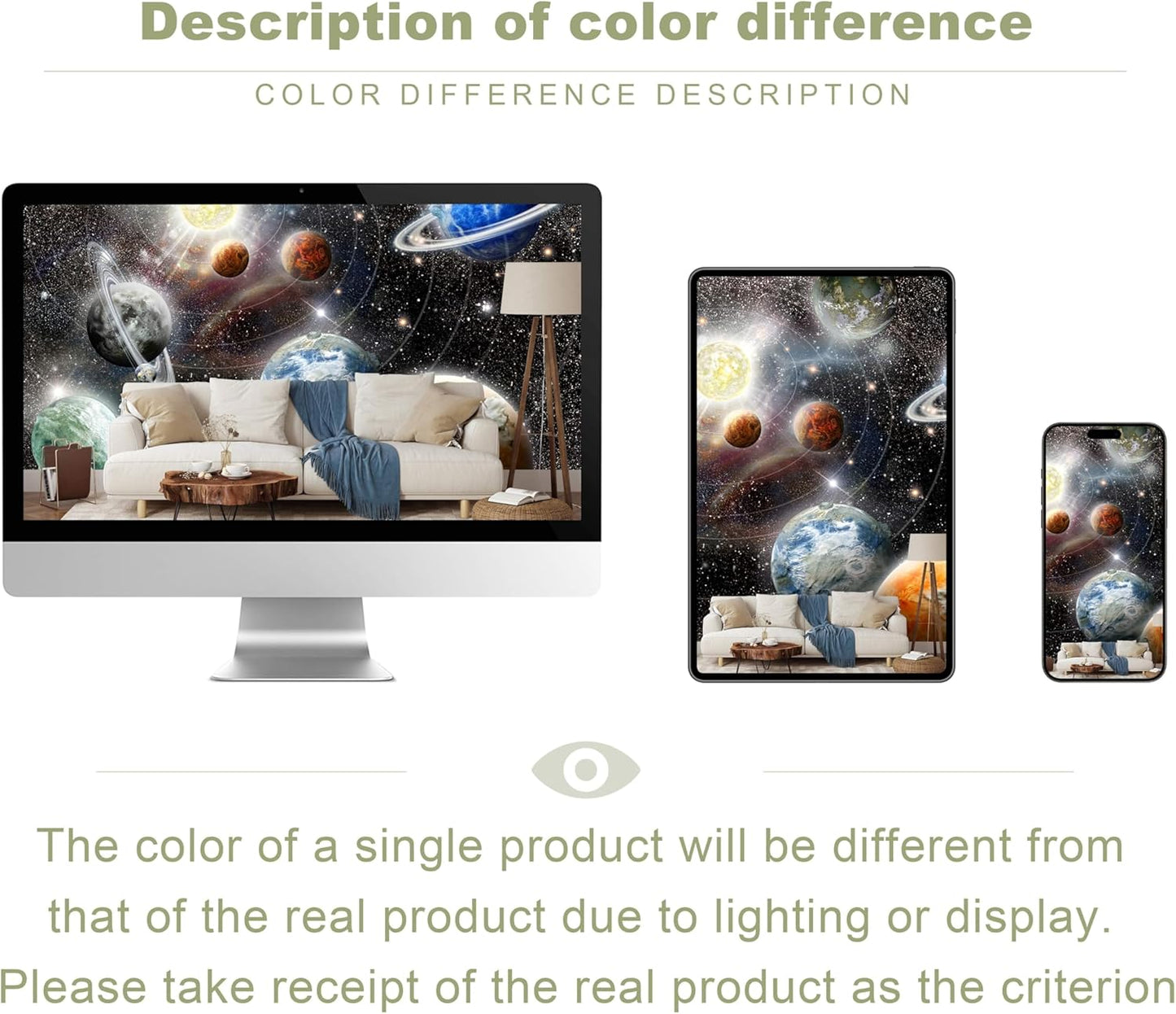 Galaxy Starry Sky Space Wall Mural Saturn Mars Venus Planet Wallpaper for Kids Room Bedroom Living Room(Not Peel and Stick)