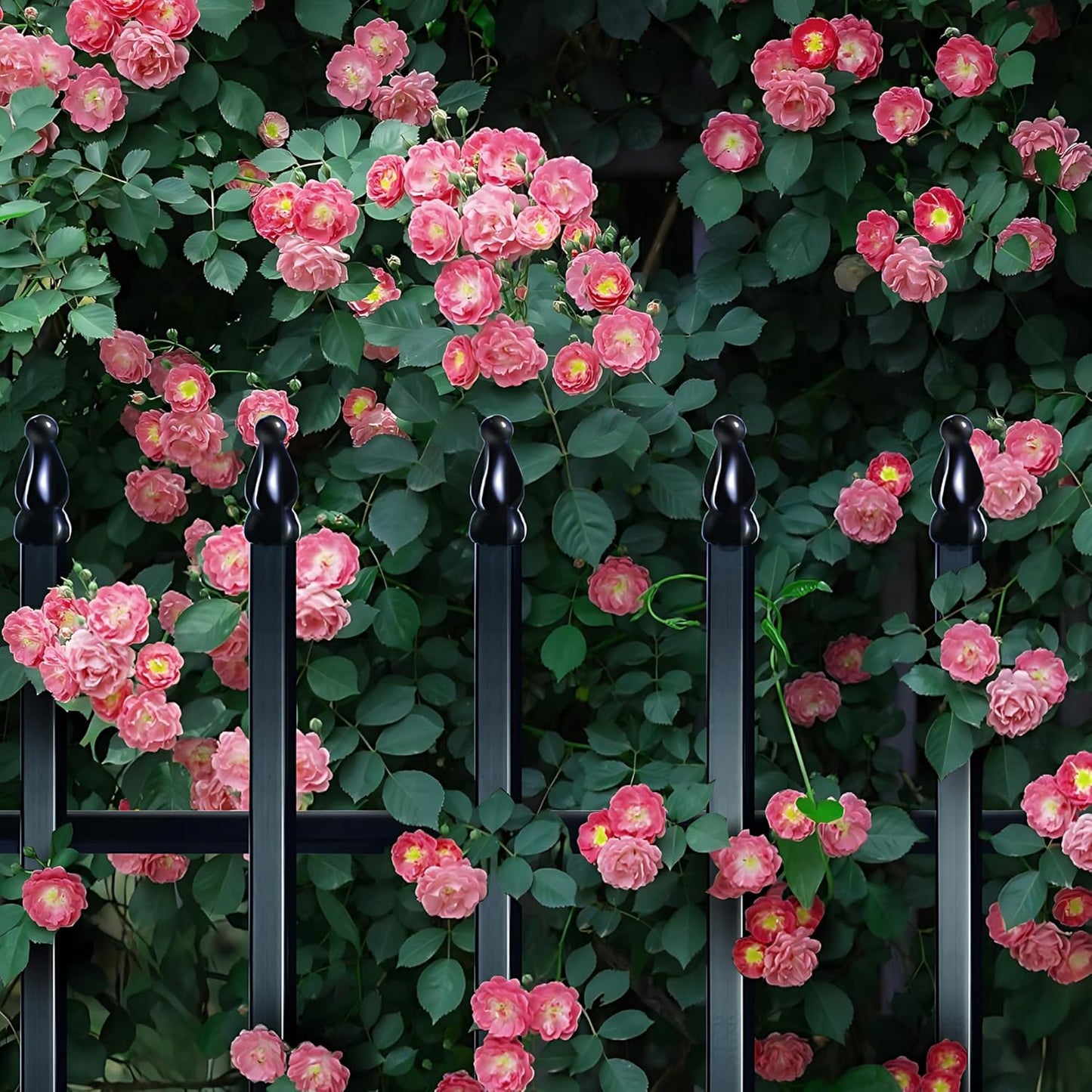 Metal Garden Fence 24 inch H x 24 inch W (10 Panels, Total Length 20 ft) Decorative Fence Border Fence Landscape Fencing for Dog, Flower Bed, Yard, Animal Barrier