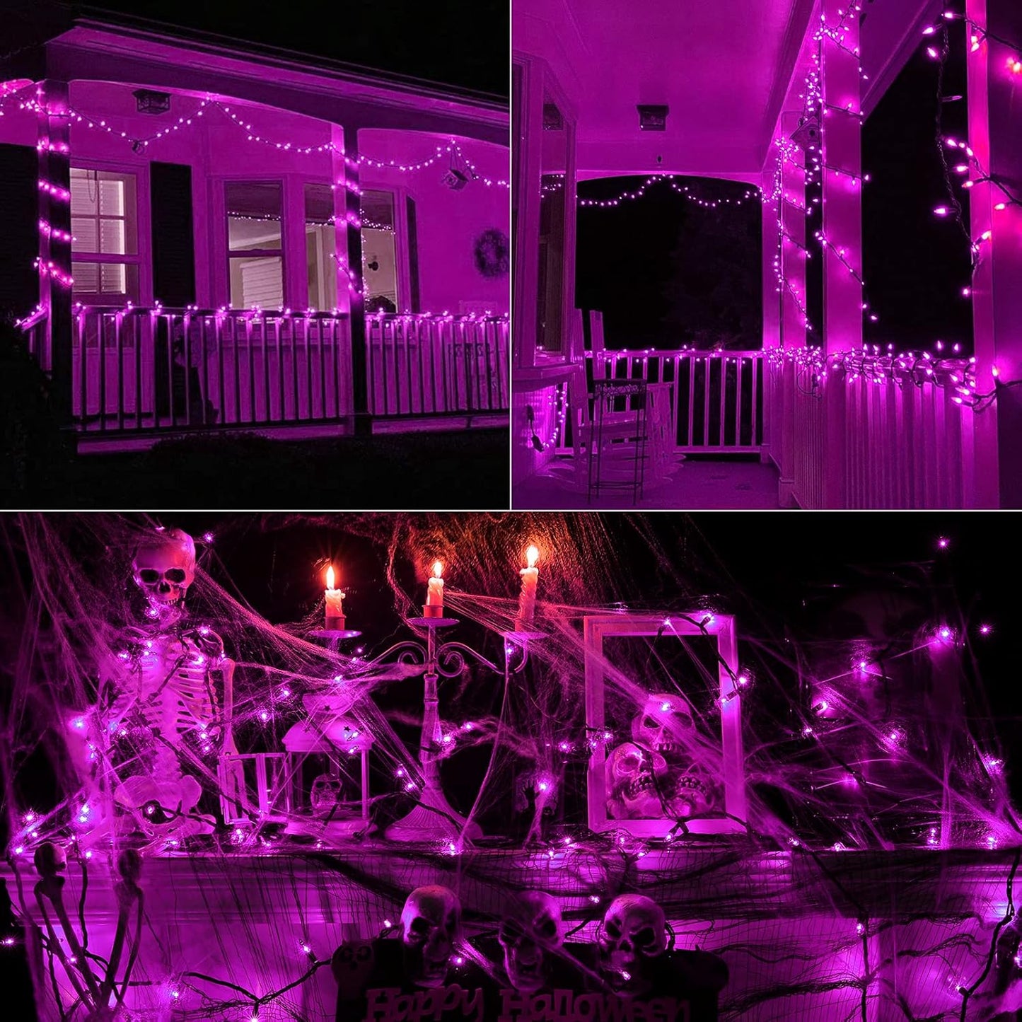 Toodour Purple Halloween Lights, 25ft 100 Count Incandescent Halloween String Lights, UL Certified Connectable Mini Bulbs String Lights for Home, Garden, Porch, Yard, Patio, Party, Indoor Decoration