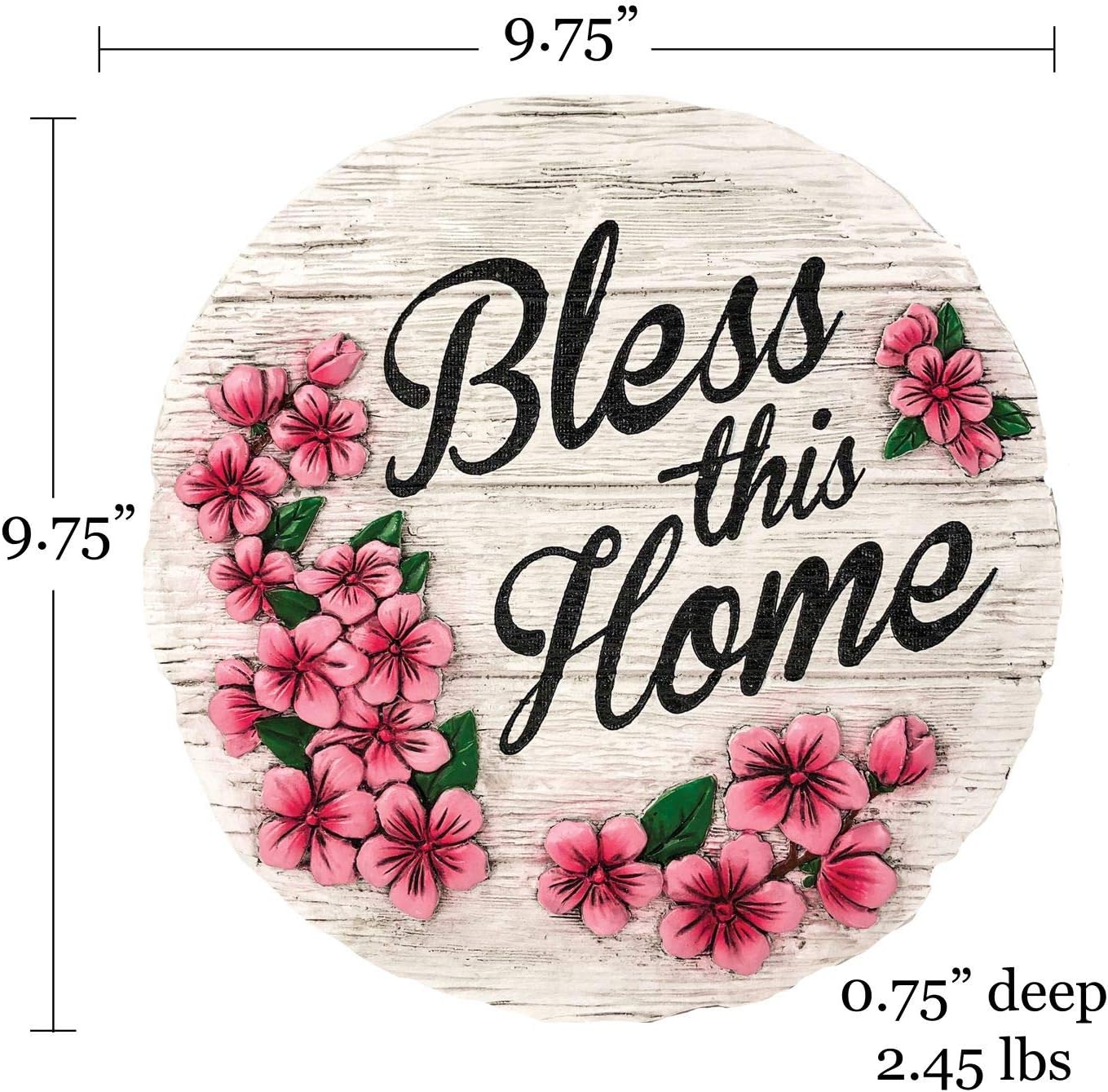 Spoontiques - Garden Décor - Bless This Home Stepping Stone - Decorative Stone for Garden