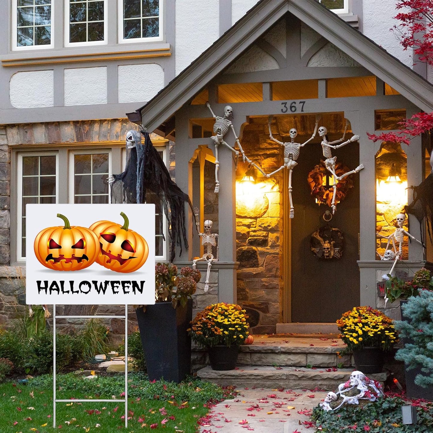 60 Pcs H Stakes for Yard Signs 30'' x 10'' Metal Heavy Duty H Frame Wire Stakes Weatherproof Metal Holder for 4mm 5mm Corrugated Signs Advertising Board Guidepost Yard Halloween Decor