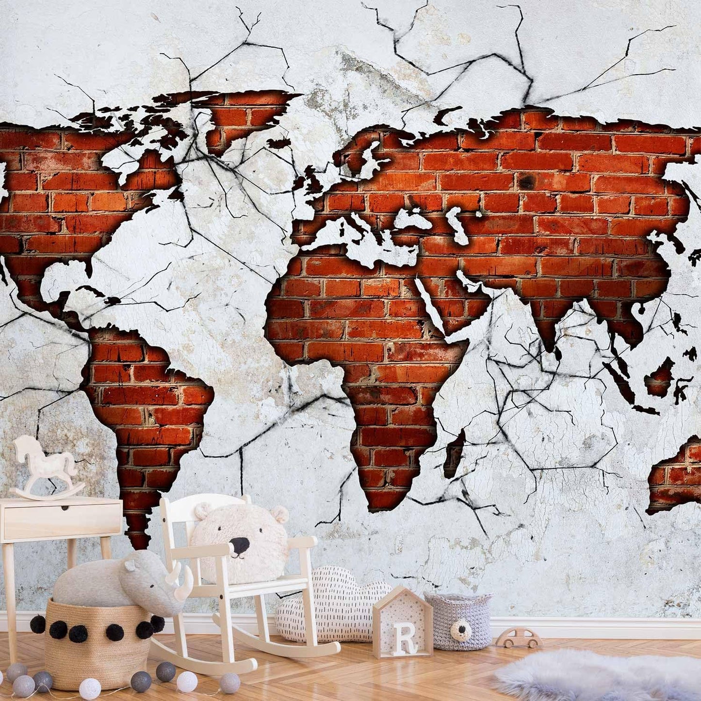 artgeist Wall Mural World Map 138x101 in - XXL Non-Woven Wallpaper Fleece Wall Decor Photo Print Picture Image Design Map of The World k-A-0495-a-a