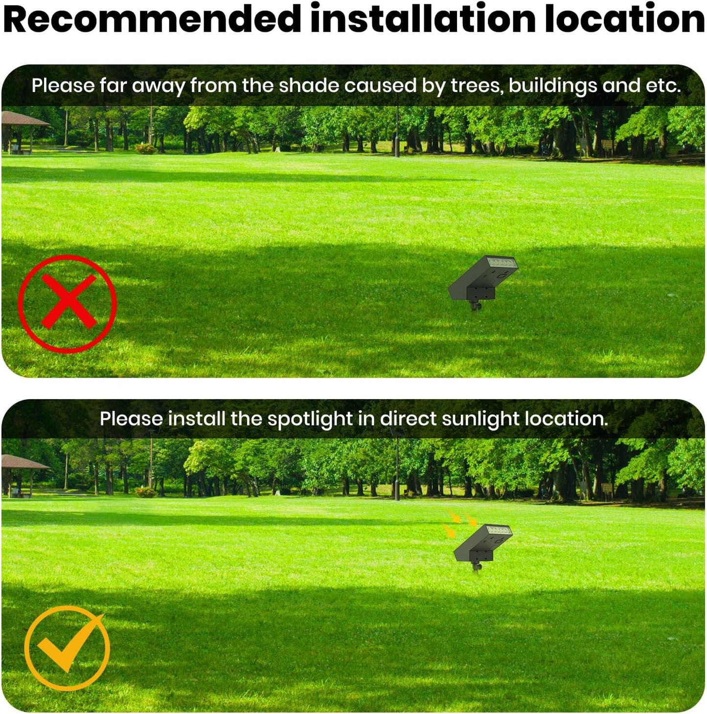 Solar Landscape Lights Outdoor, 3000K Dimmable Solar Pathway Lights, 500LM Solars Spot Light IP65 Waterproof for Walkway Lawn Yard, 2pcs