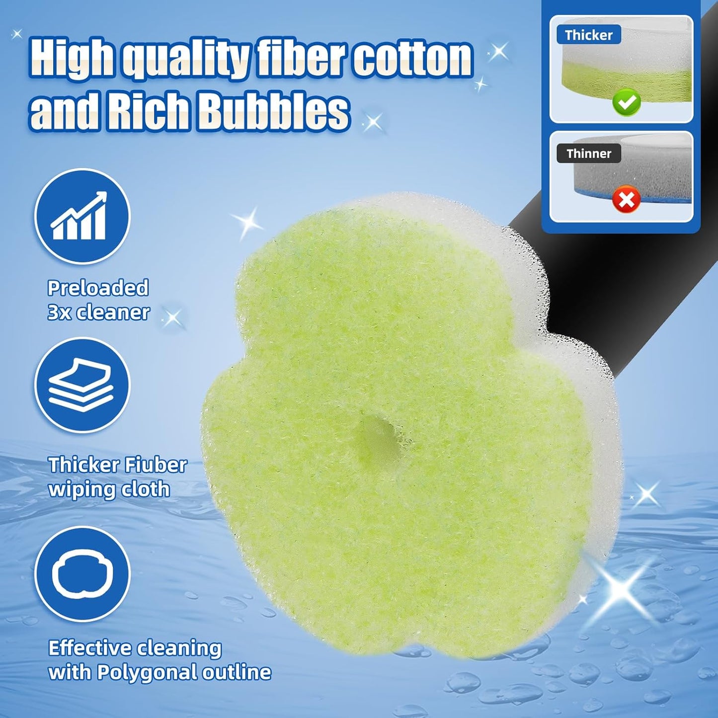 Toilet Bowl Cleaner Wand Refills,70 PCS Disposable Toilet Brush Heads Compatible with Wa.IE Jiemi and Most Wand,Disposable Wand Heads for Deep Cleaning