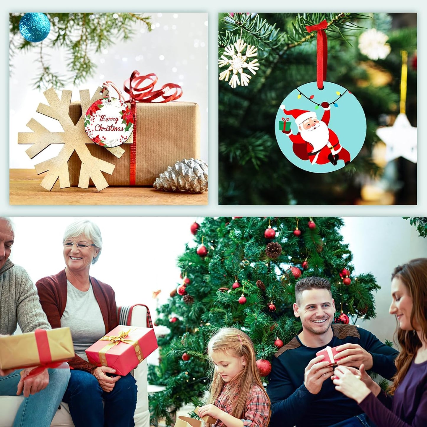 Personalized Christmas Ornaments 2025, Wood Custom Photo Text Hanging Ornament Customized Christmas Tree Decorations Gift for Family, Kids, Friends, Couples, Wedding