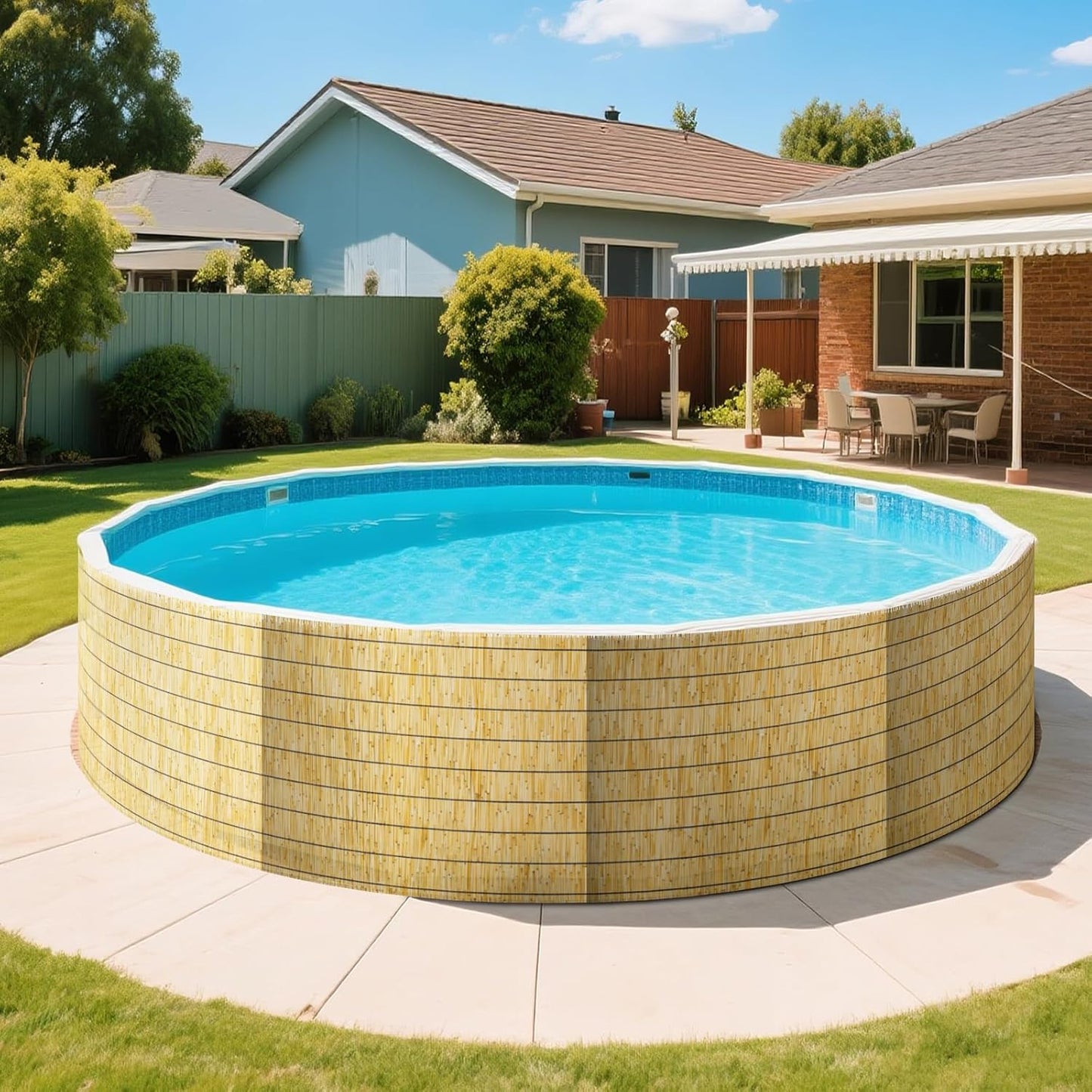 ZNCMRR Reed Fencing Rolls Natural Bamboo Fence Rolls 2 Pcs 4 Feet High Privacy Fence for Balcony Patio Garden Backyard Outdoor 4FT X 16.4FT(Yellow)